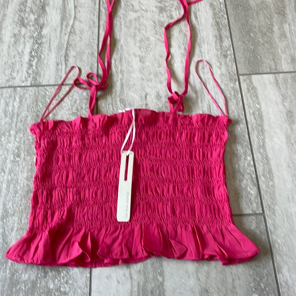 Red Medium Love letter Collection sheered top for women